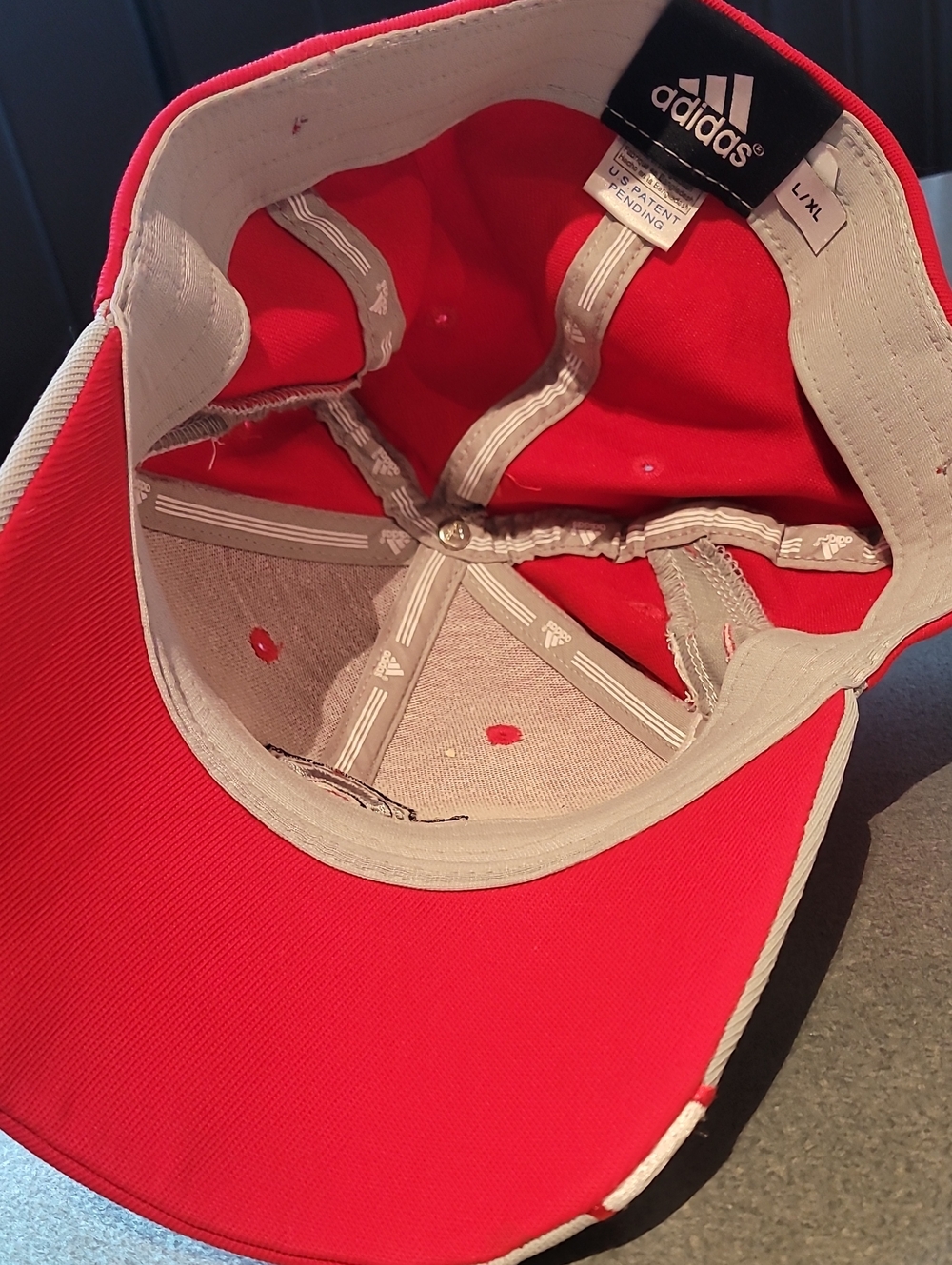 Adidas Ohio State Red Baseball Cap Size L/XL Stretch - Picture 7 of 8